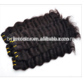 No Tangle No Mix Color 1# Jet Black Deep Wave 100% Human Hair Clip In Hair Extension